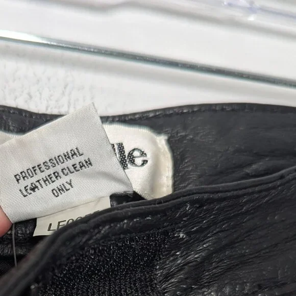 Bagatelle Vintage 90s Black Leather Pants Relaxed Fit High Waist Size 12 - Picture 8 of 9